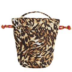 Luxury Animal Print Drawstring Bucket Bag