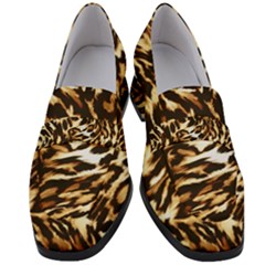 Luxury Animal Print Women s Chunky Heel Loafers