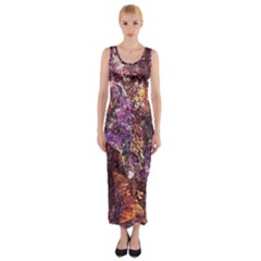 Colorful Rusty Abstract Print Fitted Maxi Dress by dflcprintsclothing