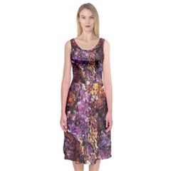 Colorful Rusty Abstract Print Midi Sleeveless Dress by dflcprintsclothing