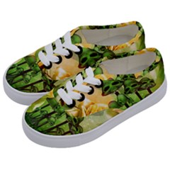 Awesome Funny Mushroom Skulls With Roses And Fire Kids  Classic Low Top Sneakers