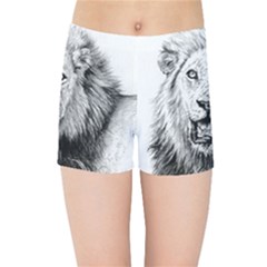 Lion Wildlife Art And Illustration Pencil Kids  Sports Shorts by Sudhe