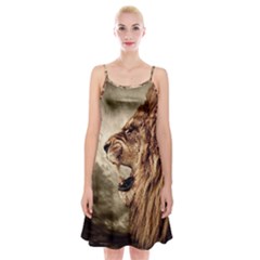 Roaring Lion Spaghetti Strap Velvet Dress by Sudhe