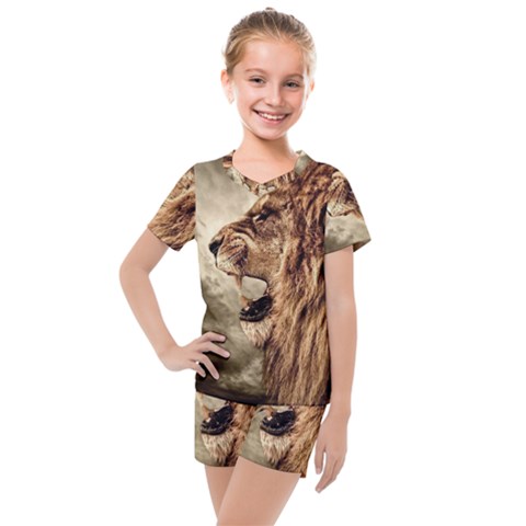 Roaring Lion Kids  Mesh Tee And Shorts Set by Sudhe