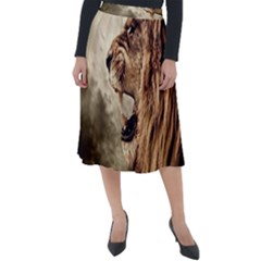 Roaring Lion Classic Velour Midi Skirt  by Sudhe