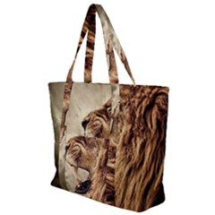 Roaring Lion Zip Up Canvas Bag by Sudhe
