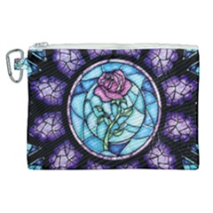 Cathedral Rosette Stained Glass Beauty And The Beast Canvas Cosmetic Bag (xl) by Sudhe