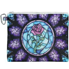 Cathedral Rosette Stained Glass Beauty And The Beast Canvas Cosmetic Bag (xxxl) by Sudhe