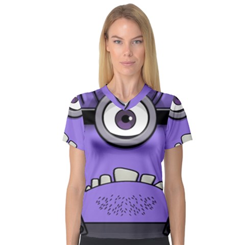 Evil Purple V-neck Sport Mesh Tee by Sudhe