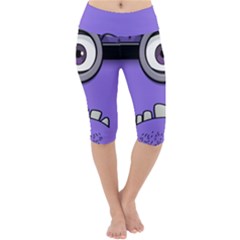 Evil Purple Lightweight Velour Cropped Yoga Leggings by Sudhe