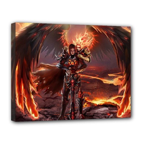 Fantasy Art Fire Heroes Heroes Of Might And Magic Heroes Of Might And Magic Vi Knights Magic Repost Canvas 14  X 11  (stretched) by Sudhe