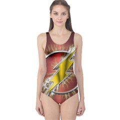 Flashy Logo One Piece Swimsuit by Sudhe