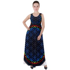 Flower Of Life Empire Waist Velour Maxi Dress