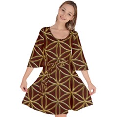 Flower Of Life Velour Kimono Dress