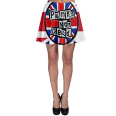 Punk Not Dead Music Rock Uk United Kingdom Flag Skater Skirt by Sudhe