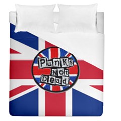 Punk Not Dead Music Rock Uk United Kingdom Flag Duvet Cover (queen Size) by Sudhe