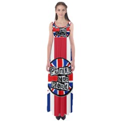 Punk Not Dead Music Rock Uk United Kingdom Flag Empire Waist Maxi Dress by Sudhe