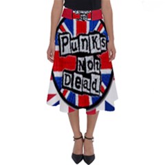 Punk Not Dead Music Rock Uk United Kingdom Flag Perfect Length Midi Skirt by Sudhe