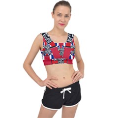 Punk Not Dead Music Rock Uk United Kingdom Flag V-back Sports Bra by Sudhe