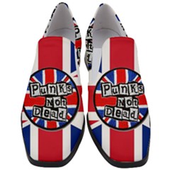 Punk Not Dead Music Rock Uk United Kingdom Flag Slip On Heel Loafers by Sudhe