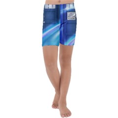 Tardis Space Kids  Lightweight Velour Capri Yoga Leggings by Sudhe