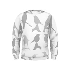 Bird Watching - Greyscale Kids  Sweatshirt by WensdaiAmbrose