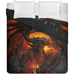 Dragon Legend Art Fire Digital Fantasy Duvet Cover Double Side (california King Size) by Sudhe