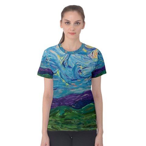 A Very Very Starry Night Women s Cotton Tee by arwwearableart