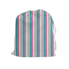 Candy Stripes 1 Drawstring Pouch (xl) by retrotoomoderndesigns