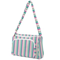 Candy Stripes 1 Front Pocket Crossbody Bag by retrotoomoderndesigns