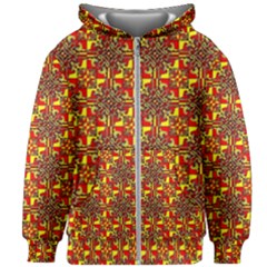 Red Yellow 1 Kids  Zipper Hoodie Without Drawstring by ArtworkByPatrick