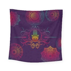 Boho Hamsa Mandala Square Tapestry (small)