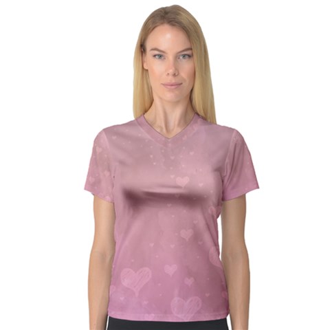 Lovely Hearts V-neck Sport Mesh Tee by lucia