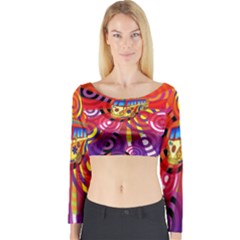 Boho Hippie Bus Long Sleeve Crop Top by lucia