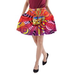 Boho Hippie Bus A-line Pocket Skirt by lucia