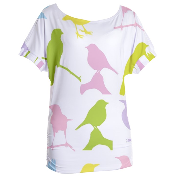 Bird Watching - Colorful Pastel Women s Oversized Tee