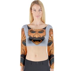 Mask India South Culture Long Sleeve Crop Top by Sudhe
