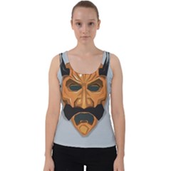 Mask India South Culture Velvet Tank Top by Sudhe