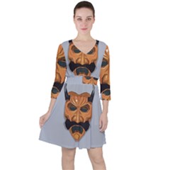 Mask India South Culture Ruffle Dress by Sudhe