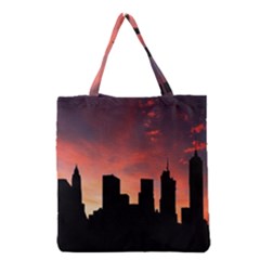 Skyline Panoramic City Architecture Grocery Tote Bag by Sudhe