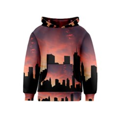 Skyline Panoramic City Architecture Kids  Pullover Hoodie by Sudhe