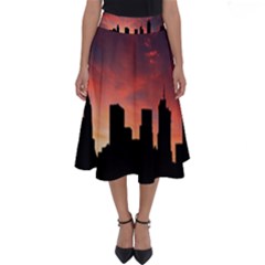 Skyline Panoramic City Architecture Perfect Length Midi Skirt by Sudhe