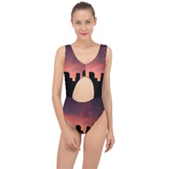 Skyline Panoramic City Architecture Center Cut Out Swimsuit by Sudhe