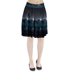 Skyline Night Star Sky Moon Sickle Pleated Skirt by Sudhe