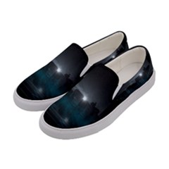 Skyline Night Star Sky Moon Sickle Women s Canvas Slip Ons by Sudhe