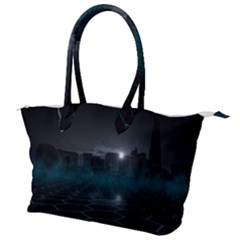 Skyline Night Star Sky Moon Sickle Canvas Shoulder Bag