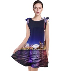 Toronto City Cn Tower Skydome Tie Up Tunic Dress by Sudhe