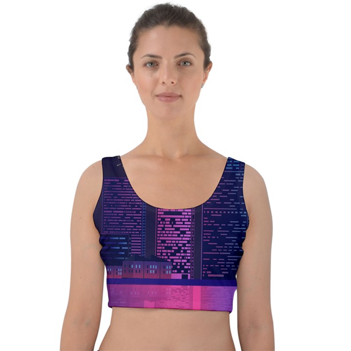 Architecture Home Skyscraper Velvet Crop Top