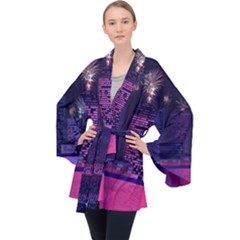 Architecture Home Skyscraper Velvet Kimono Robe