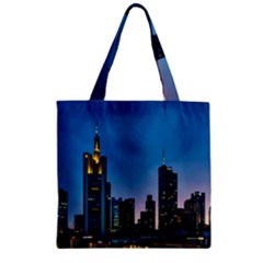 Frankfurt Germany Panorama City Zipper Grocery Tote Bag by Sudhe